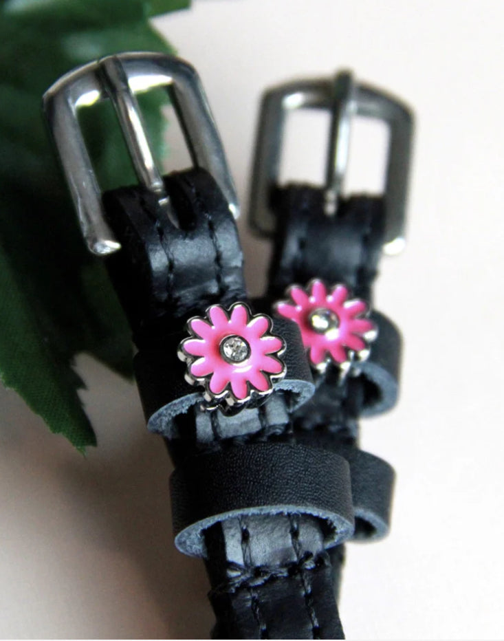 Pink Flower Spur Straps