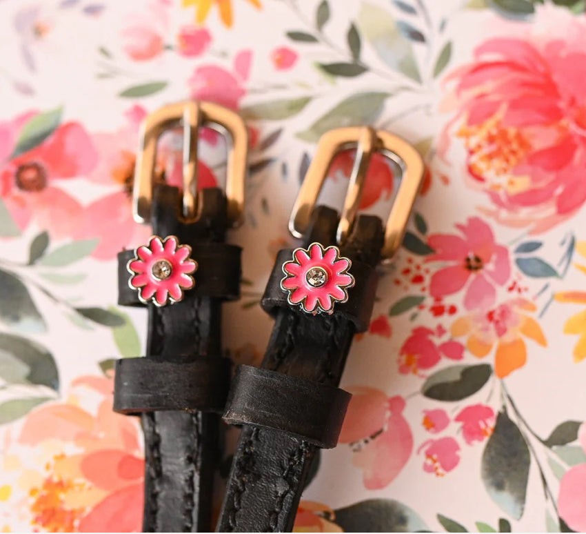 Pink Flower Spur Straps
