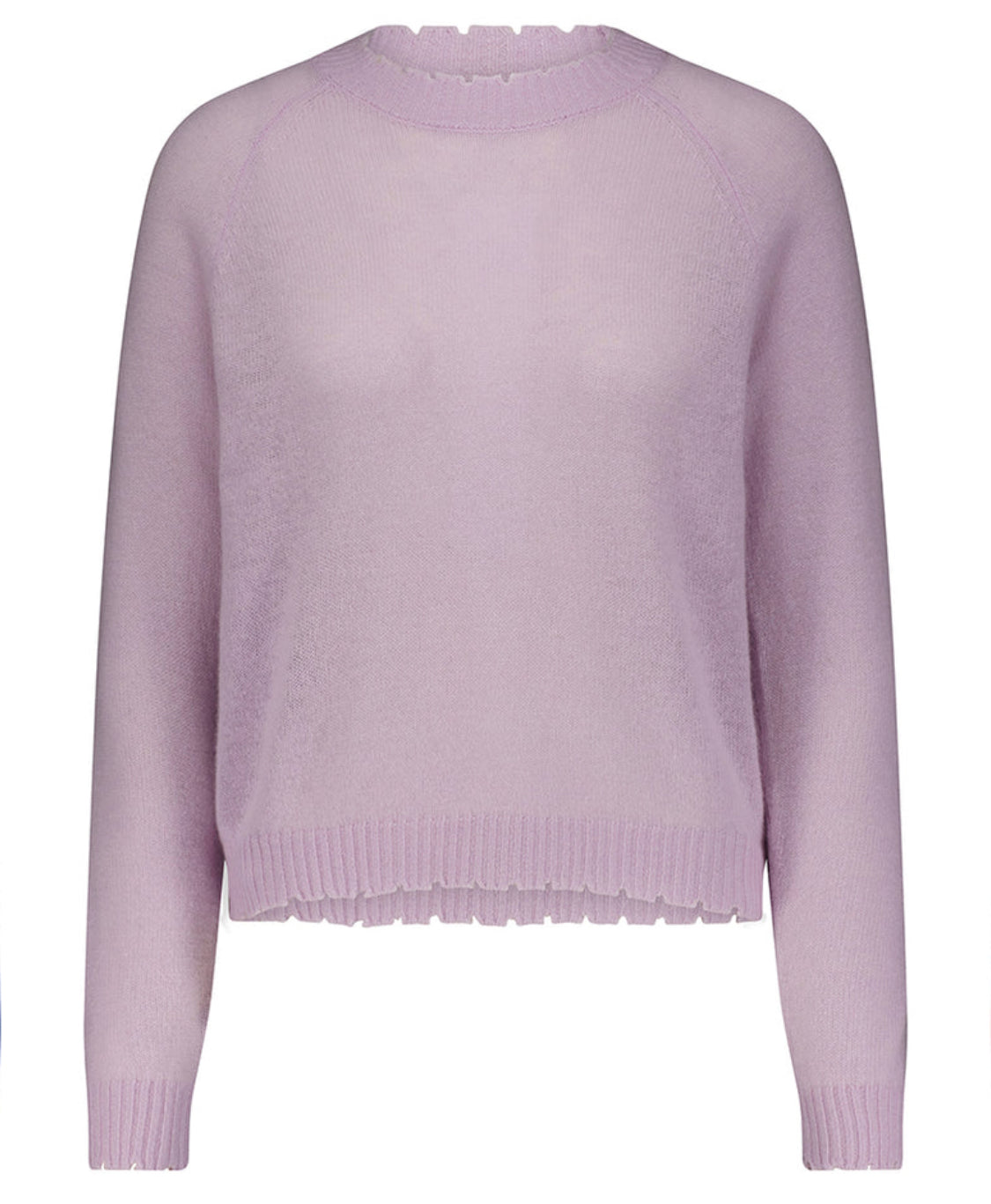 Cashmere Frayed Edge Cropped Crew