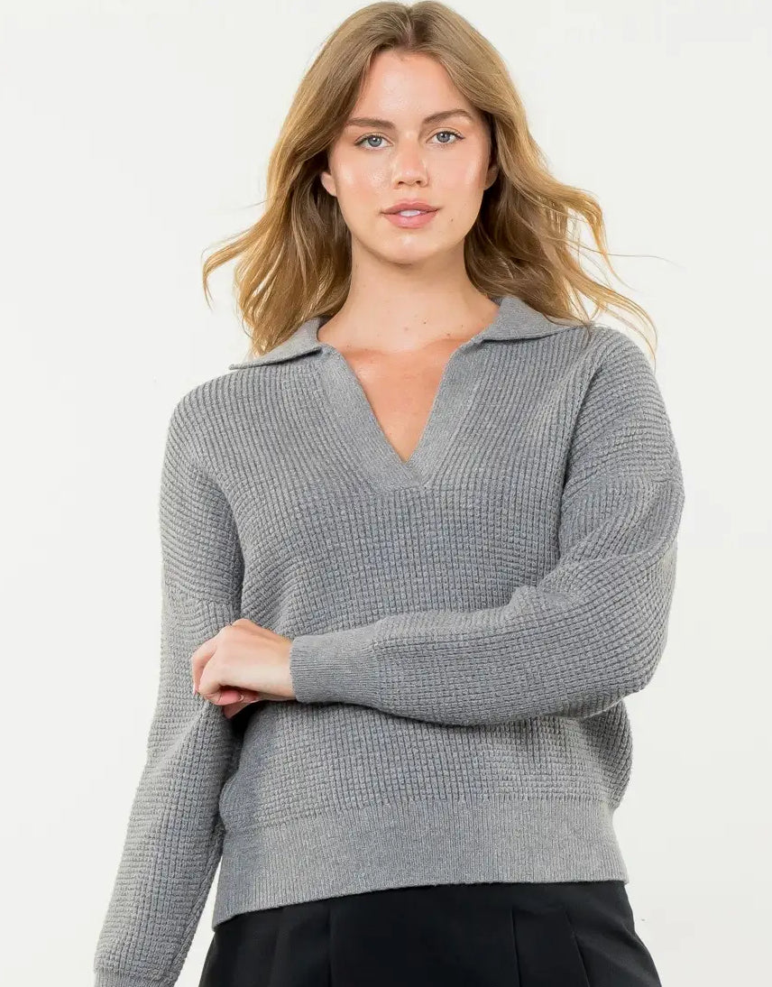 Collard Knit Sweater