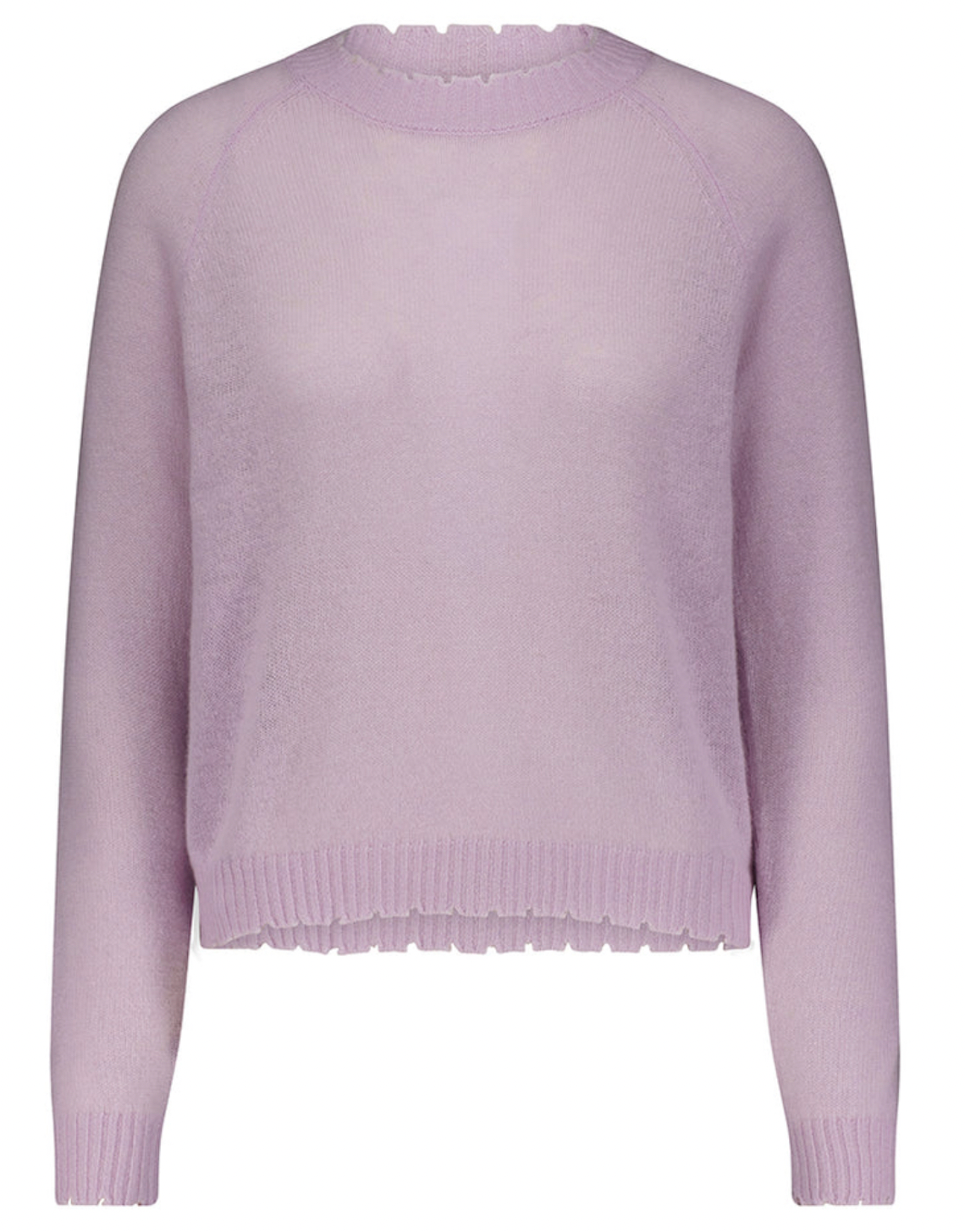 Cashmere Frayed Edge Cropped Crew